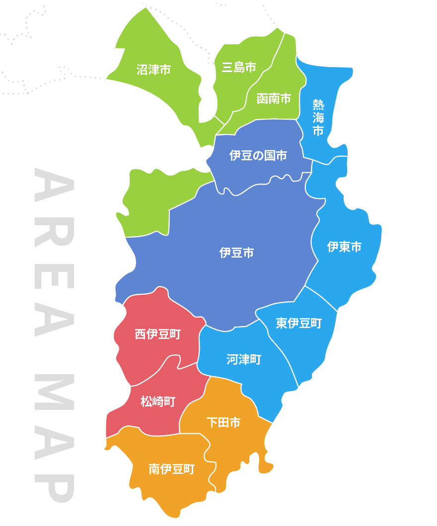 伊豆半島のエリアマップ